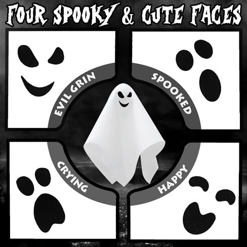 TBD DECOR 16 Pcs Halloween Hanging Ghosts Ornaments 5.5inch Small Hanging Ghost Tree Ornaments for Halloween Party Home Tree Holiday Decor in Saudi Arabia