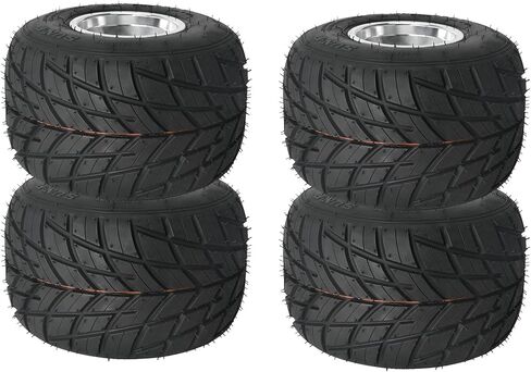 مجموعة من 4-11x7.10-5 إطارات المطر الخلاصة-11x7.10x5 GO العجلات إطارات السباق ، 5 "حافة ، 4 عجلة من مواجهة مطاطية العلاقات العامة ، نمط الترباس 3-Stud 50mm-يناسب Trike الانجراف ، رباعي ، دراجة صغيرة ، جزازة العشب ، إطار المتسابقين in Saudi Arabia