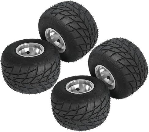 مجموعة من 4-11x7.10-5 إطارات المطر الخلاصة-11x7.10x5 GO العجلات إطارات السباق ، 5 "حافة ، 4 عجلة من مواجهة مطاطية العلاقات العامة ، نمط الترباس 3-Stud 50mm-يناسب Trike الانجراف ، رباعي ، دراجة صغيرة ، جزازة العشب ، إطار المتسابقين in Saudi Arabia