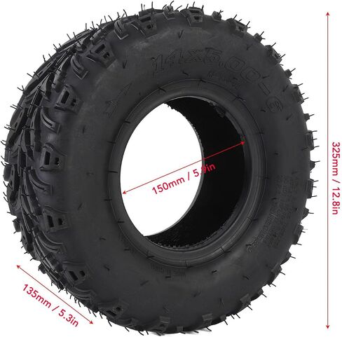 fosa ATV Tire 14x5.00-6 Off Road Tire 6 Inch Cart Replacement High Traction Durable Rubber Puncture for ATV Quad, Off Road, Go Kart, Cart, Mini Bike with in Saudi Arabia