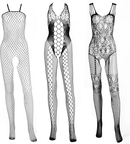 3 عبوات شبكة السمك للنساء ، شبكي من قطعة واحدة من قطعة واحدة ، ملابس طبقات أنيقة للارتداء اليومي أو تبدو البيان ، أسود in Kuwait