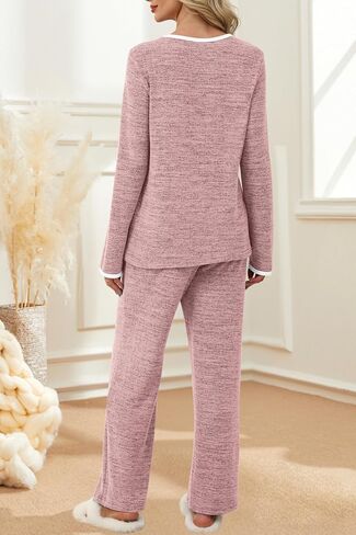 XIEERDUO Womens Pajama Sets Long Sleeve Sleepwear Soft Pjs Lounge Chest Pocket Two Piece Sets For Women in Saudi Arabia