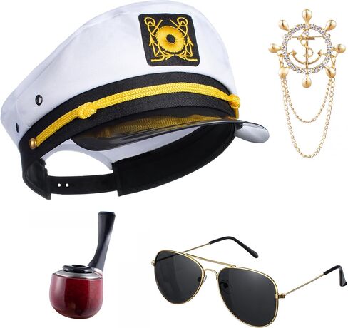 Men Red Silky Robe Jacket Halloween Bunnygirl Cosplay Costume With Captain Hat Glasses Lapel Pin Toy Prop Set in Kuwait