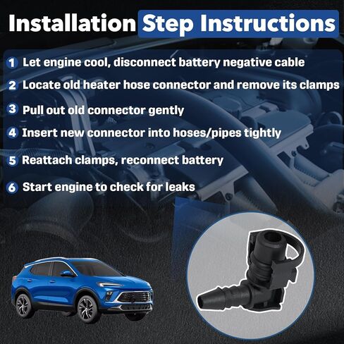 6 PCS 55354565 Throttle Valve Thermostat Body Heater Water Pipe Hose Connector, Replace Part 55574685, 55569809, Fit for Chevrolet Cruze, for Sonic, for Trax, for Buick Encore 1.4L 1.6L 1.8L 2013-2021 in Kuwait