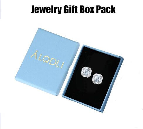 925 Sterling Silver Diamond Earrings for Women,Sqare 4CT/Pair 7MM*7MM Lab Simulation Diamond Stud Earrings Hypoallergenic Perfect Jewelry Gifts in Saudi Arabia