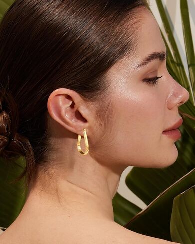 925 Sterling Silver Hoop Earrings for Women Hypoallergenic Oval Sterling Silver Hoop Earrings Large Silver Hoops Earring Lightweight Thick Silver Hoops Earrings for Women 30/40/55/65MM in Saudi Arabia