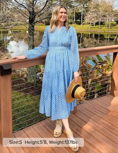 Zesica للسيدات 2025 خريف الأكمام الطويلة Maxi Dress V v Neck Hollow Out Eyelet A LING LING SPIRY DASALY Party Dresses in Saudi Arabia
