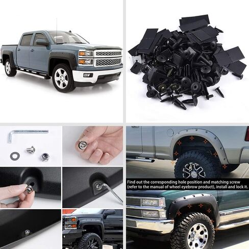 Fender Flares Screw/Bolt Hardware مجموعة مجموعة متوافقة مع نمط Chevy Universal Pocket/Prowt in Kuwait
