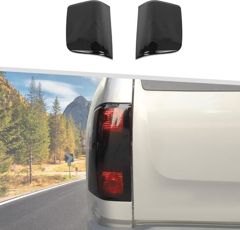 Jimen Fit for Chevrolet Silverado/GMC Sierra 2007-2013, 2PCS Smoked Taillight Cover Tint Rear Tail Light Bezel Trim in Saudi Arabia