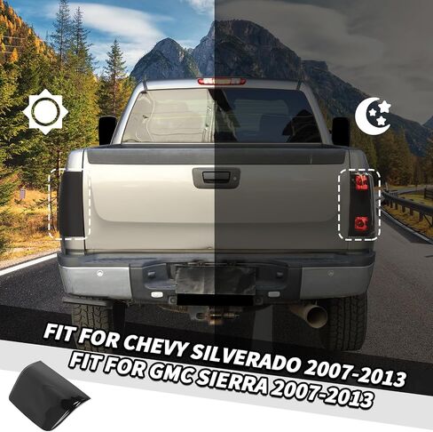 Jimen Fit for Chevrolet Silverado/GMC Sierra 2007-2013, 2PCS Smoked Taillight Cover Tint Rear Tail Light Bezel Trim in Saudi Arabia