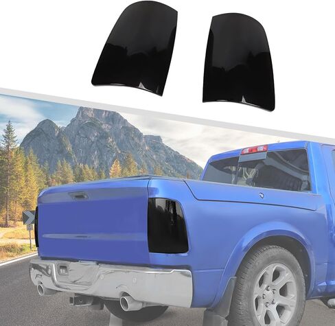 Jimen Fit for Dodge Ram 2009-2017, 2PCS Rear Taillight Trim Tint Smoked Tail Light Bezel Cover in Saudi Arabia