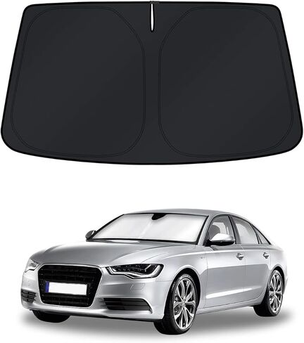 KUST Windshield Sun Shade for Audi Q8 E-Tron Accessories 2019-2024 E Tron SUV Window Sunshade Sun Visor Protector Foldable Blocks UV Rays Keep Your Car Cooler (Not for Audi e-tron GT Q4 Q5) in Saudi Arabia