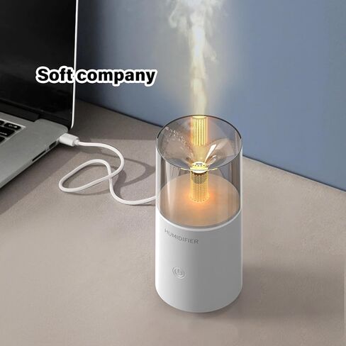 Portable Car Essential Oil Diffuser Humidifier with Retro Candlelight Effect Water Based Oil for Home Office Travel Car Cabin Light & Diffuser in Kuwait