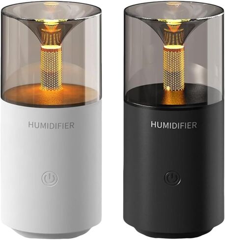 Portable Car Essential Oil Diffuser Humidifier with Retro Candlelight Effect Water Based Oil for Home Office Travel Car Cabin Light & Diffuser in Kuwait