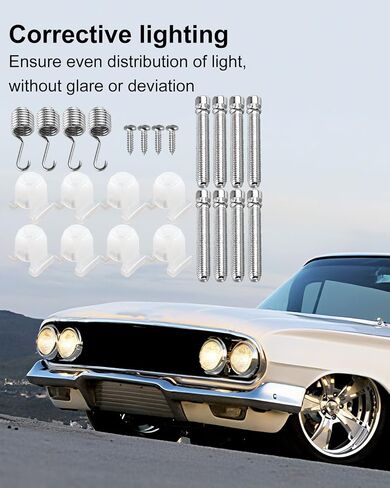 Headlight Adjuster kit Fit for Chevrolet Impala Biscayne & Belair 1962-1967, 1-1/2" Screws Springs 8 PCS Adjustment Tool in Saudi Arabia
