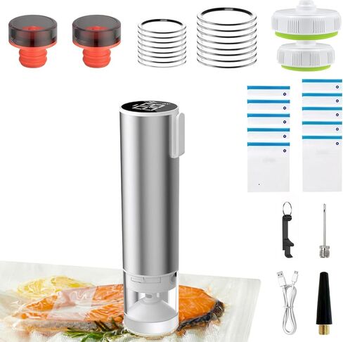 cjc Handheld Vacuum Sealer, Electric Vacuum Sealer for Food, 4-in-1 Mason Jar Vacuum Sealer, Rechargeable Vacuum Sealer, Portable Vacuum Sealer Machine Kit, Small Vacuum Pump for Travel in Saudi Arabia