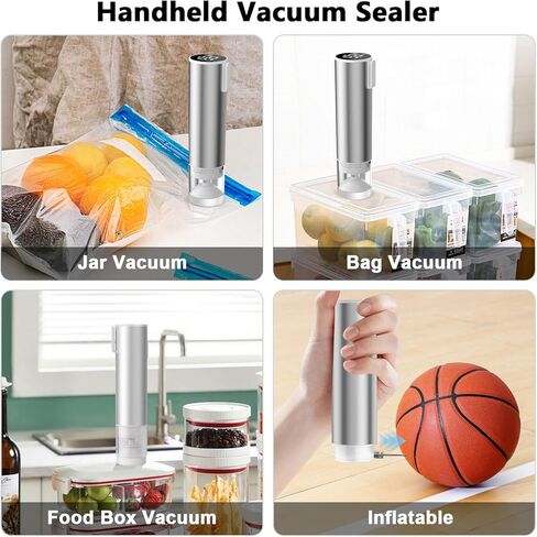 cjc Handheld Vacuum Sealer, Electric Vacuum Sealer for Food, 4-in-1 Mason Jar Vacuum Sealer, Rechargeable Vacuum Sealer, Portable Vacuum Sealer Machine Kit, Small Vacuum Pump for Travel in Saudi Arabia