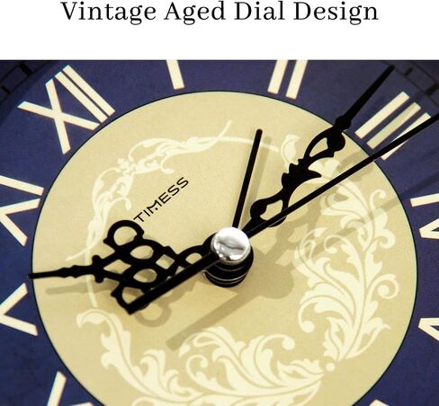 Vintage Analog Alarm Clock, 6.1" Silent Non-Ticking Quartz Desk Clock with Roman Numerals, Battery Operated Table Clock for Bedroom, Living Room, Office, or Gift (White) in Kuwait