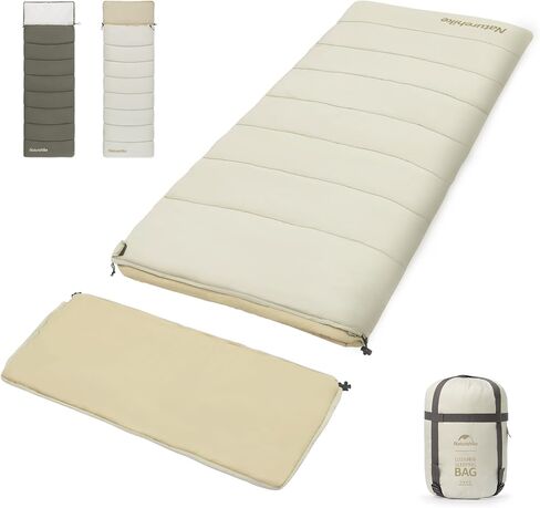 Naturehike Camping Sleeping Bag for Adults, 36/54℉, Spliceable Double Sleeping Bag 3 Seasons, Lightweight Waterproof Sleep Bags for Cold&Warm Weather in Kuwait