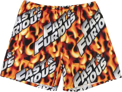 Fast & Furious Repeat Logo Flame Background Adult Shorts in Saudi Arabia