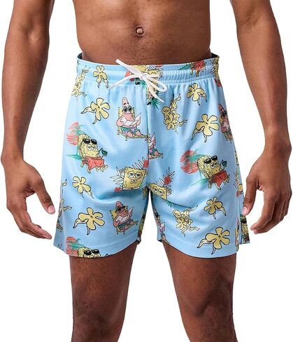 SpongeBob Squarepants Beach Day All-Over Print Men Blue Active Mesh Shorts in Kuwait