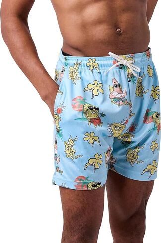 SpongeBob Squarepants Beach Day All-Over Print Men Blue Active Mesh Shorts in Kuwait
