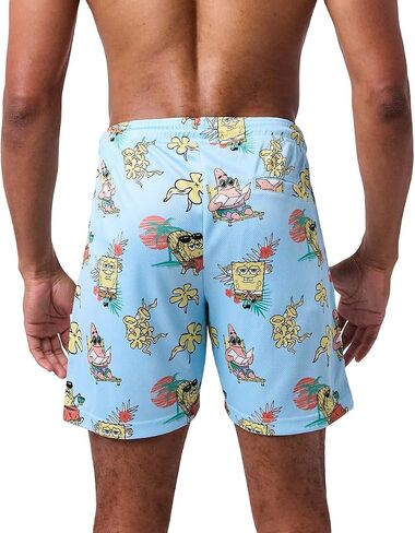 SpongeBob Squarepants Beach Day All-Over Print Men Blue Active Mesh Shorts in Kuwait