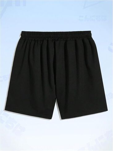 Men's Car Graphic Letter Print Shorts Tie Front Drawstring Casual Shorts in Saudi Arabia