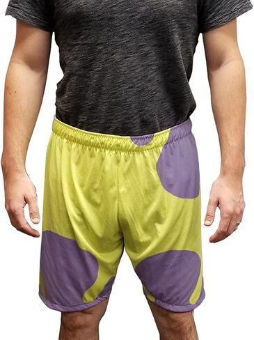 My Party Shirt Patrick Shorts Adult Costume & Everyday Wear - Green & Purple Print - Halloween Cosplay Cartoon TV Show Gift in Saudi Arabia