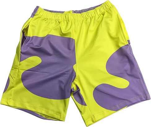 My Party Shirt Patrick Shorts Adult Costume & Everyday Wear - Green & Purple Print - Halloween Cosplay Cartoon TV Show Gift in Saudi Arabia