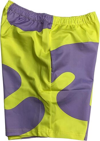 My Party Shirt Patrick Shorts Adult Costume & Everyday Wear - Green & Purple Print - Halloween Cosplay Cartoon TV Show Gift in Saudi Arabia
