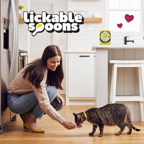 Temptations Lickable Spoons Adult Wet Cat Treat, Tasty Chicken and Cheesy Cheese Flavor, 10 Grams, Pack of 24 (96 Total Treats) in Saudi Arabia