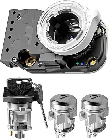 اسطوانة قفل مفتاح الإشعال مع 2 أقفال الباب ومفاتيح مناسبة ل Dodge Ram 1500 2500 3500 Viper Jeep Grand Cherokee Plymouth Prowler استبدال 5003845AA 56021346AB 5003893A in Kuwait