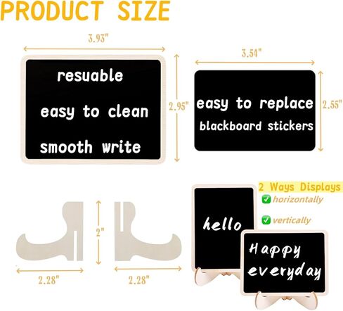 20 حزمة Mini Chalkboard Signs مع Stake Stand ، وعلامات الطعام الخشبية القابلة لإعادة الاستخدام لبوفيه الحفلات ، وملصقات السبورة لحفل الزفاف ، وأرقام الطاولة ، وبطاقات مكان العلامات (5 علامات و 20 ملصقًا) in Kuwait