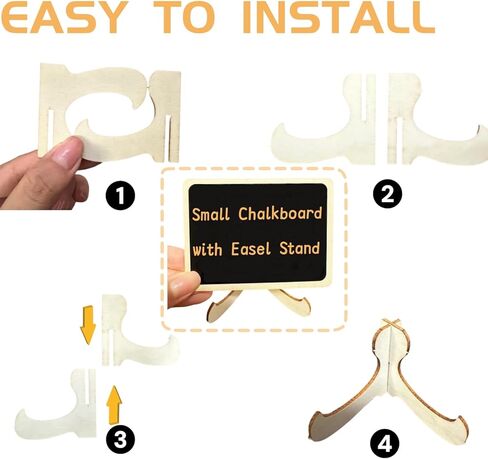 20 حزمة Mini Chalkboard Signs مع Stake Stand ، وعلامات الطعام الخشبية القابلة لإعادة الاستخدام لبوفيه الحفلات ، وملصقات السبورة لحفل الزفاف ، وأرقام الطاولة ، وبطاقات مكان العلامات (5 علامات و 20 ملصقًا) in Kuwait