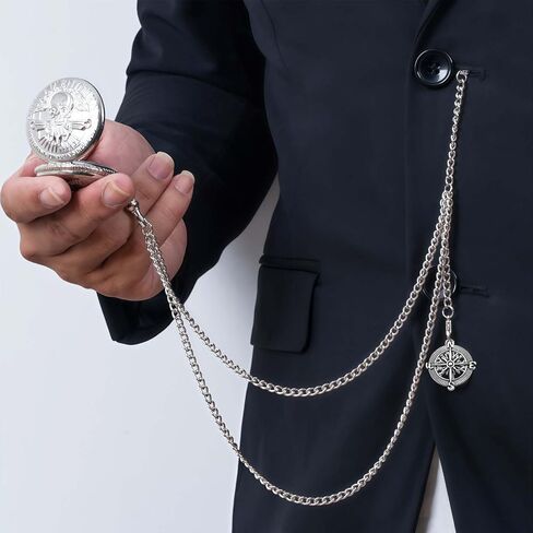 سلسلة مراقبة الجيب مع سلسلة ألبرت مع سلسلة مراقبة الجيب T بار مع قلادة Locket in Kuwait