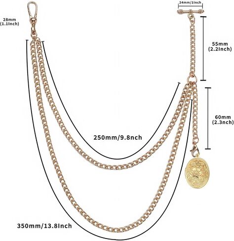سلسلة مراقبة الجيب مع سلسلة ألبرت مع سلسلة مراقبة الجيب T بار مع قلادة Locket in Kuwait