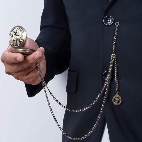 سلسلة مراقبة الجيب مع سلسلة ألبرت مع سلسلة مراقبة الجيب T بار مع قلادة Locket in Kuwait
