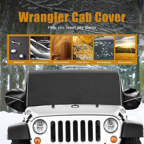 غطاء CABLAING COVER SUNSHADE يتوافق مع 2021-2024 Ford Bronco 4 Door ، 6 طبقات حماية ممسحة الصقيع ومرآة الحماية من أشعة الشمس ، الأشعة فوق البنفسجية ، الثلج ، المطر (لا تناسب Bronco Sport) in Saudi Arabia