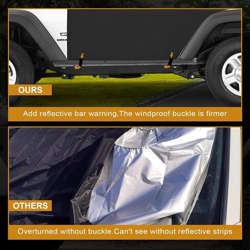 غطاء CABLAING COVER SUNSHADE يتوافق مع 2021-2024 Ford Bronco 4 Door ، 6 طبقات حماية ممسحة الصقيع ومرآة الحماية من أشعة الشمس ، الأشعة فوق البنفسجية ، الثلج ، المطر (لا تناسب Bronco Sport) in Saudi Arabia