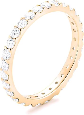 فرقة الذهب الماسي الذهبية 14KT للنساء - ألوان I -J المتلألئة ، SI Clarity Natural Diamonds for timeless ، رمزًا مثاليًا للحب الذي لا نهاية له - هدية لأي مناسبة in Saudi Arabia