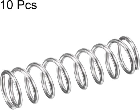 uxcell Compression Spring,304 Stainless Steel,9mm OD,1mm Wire Size,9mm Compressed Length,45mm Free Length,31.4N Load Capacity, Silver Tone,10pcs in Saudi Arabia