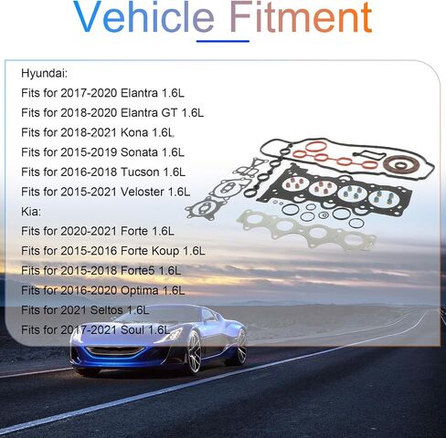G4FJ 1.6T Engine Cylinder Head Gasket Set Fits for Hyundai Elantra/Sonata/Tucson, Kia Forte/Optima/Soul 2015 2016 2017 2018 2019 2020 2021 1.6L DOHC Turbo OE G4FJ 20910-2BU06 in Saudi Arabia