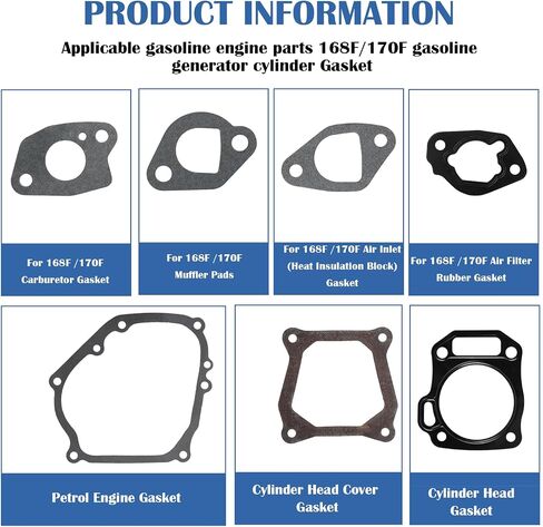Predator Hemi 212 Carburetor Exhaust Intake Gasket Kit, Small Engine Carb Head Gaskets Material Compatible with 196cc 212cc GX160 GX200 Power Equipment (212cc/GX160 Full Gasket Set) in Saudi Arabia