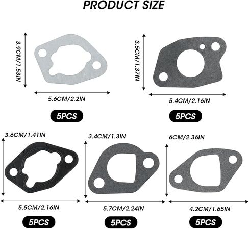 Predator Hemi 212 Carburetor Exhaust Intake Gasket Kit, Small Engine Carb Head Gaskets Material Compatible with 196cc 212cc GX160 GX200 Power Equipment (212cc/GX160 Full Gasket Set) in Saudi Arabia