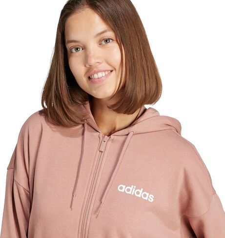 هودي Adidas Essentials Linear بسحاب كامل للنساء من French Terry in Kuwait