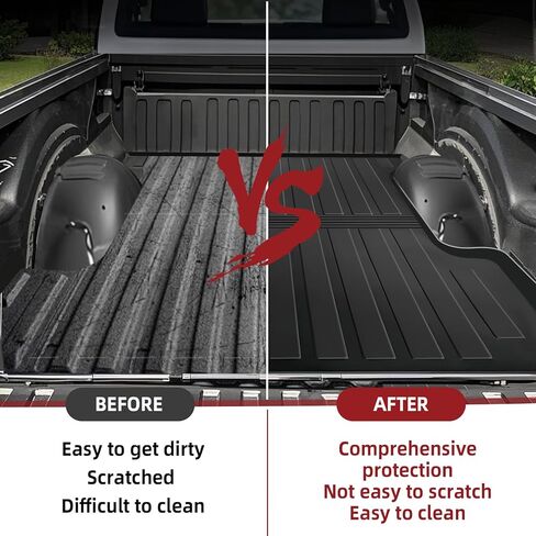 Vagbstu Truck Bed Mat,Compatible with 2019-2024 Ram 1500 Accessories 5.7 FT Bed,Non-Slip TPE Truck Bed Mats for Dodge Ram 1500 Accessories,Durable Truck Bed Liner for Pickup Truck ，Flush Fit in Kuwait