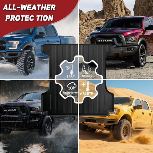 Vagbstu Truck Bed Mat,Compatible with 2019-2024 Ram 1500 Accessories 5.7 FT Bed,Non-Slip TPE Truck Bed Mats for Dodge Ram 1500 Accessories,Durable Truck Bed Liner for Pickup Truck ，Flush Fit in Kuwait