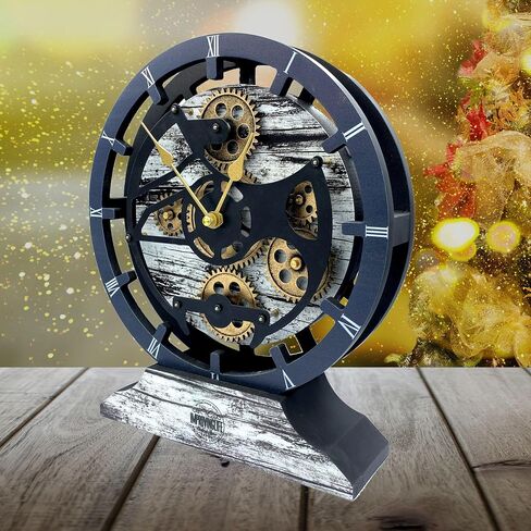 The Gears Clock Desk Clock 10 inches with Real Moving Gears Convertible into Wall Clock (Silver Glamour) in Saudi Arabia