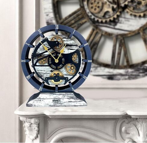 The Gears Clock Desk Clock 10 inches with Real Moving Gears Convertible into Wall Clock (Silver Glamour) in Saudi Arabia